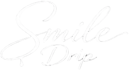 White 'Smile Drip' text on a black background
