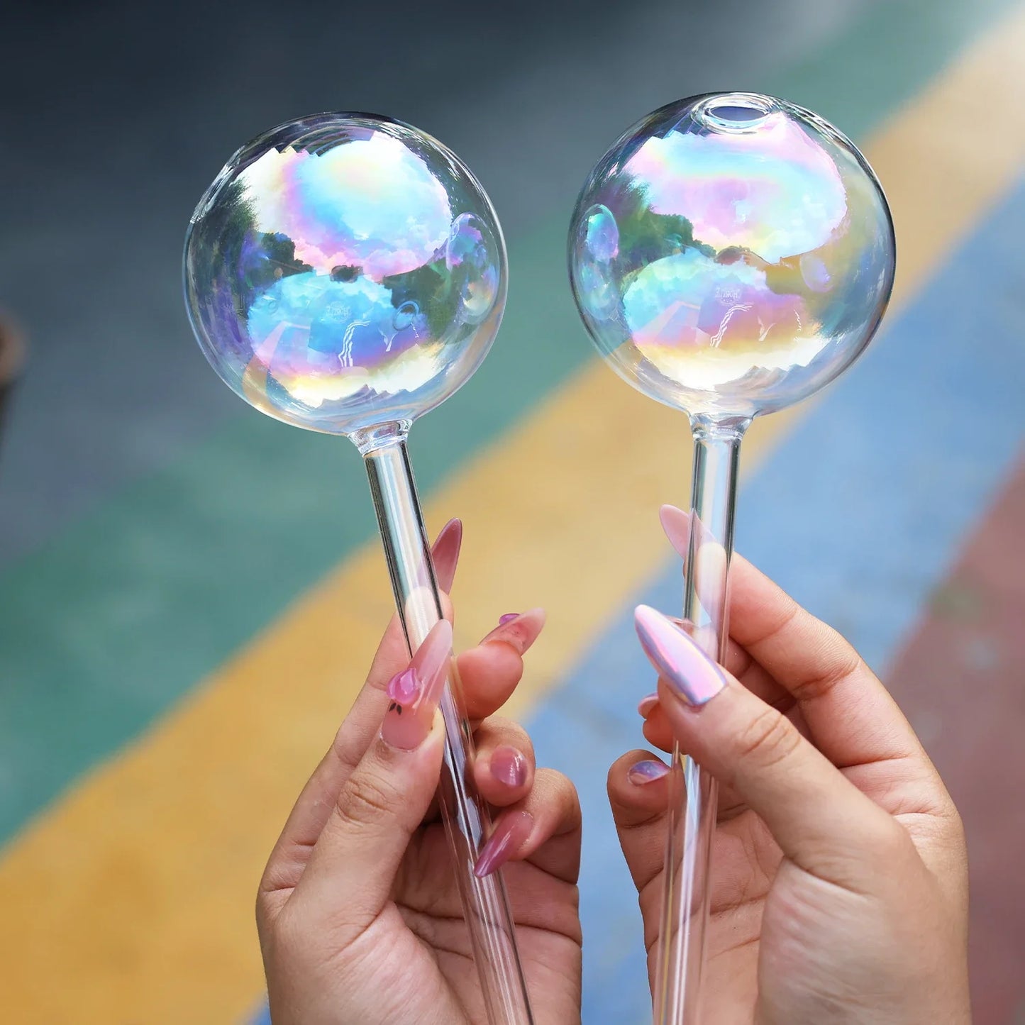 4/2 PCS Glass Globe  Bulb Color (SMILEDRIP)